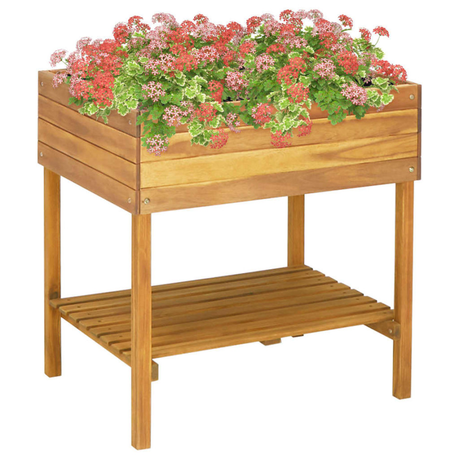 vidaXL Plantenbak verhoogd 78,5x58,5x78,5 cm massief acaciahout afbeelding 1