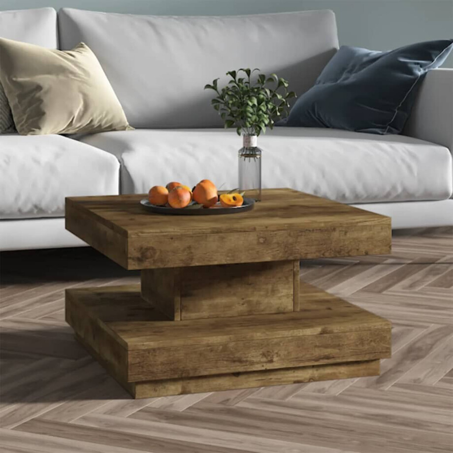 vidaXL Salontafel 60x60x35 cm MDF donkerbruin afbeelding 1