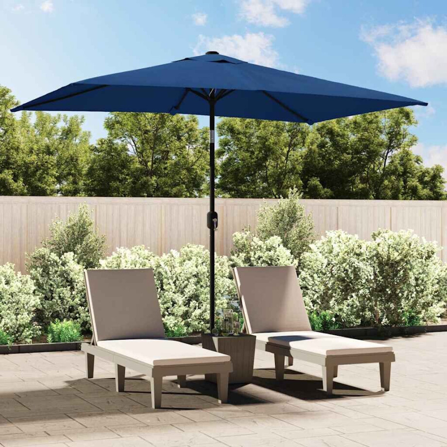 vidaXL Parasol met metalen paal 300x200 cm azuurblauw afbeelding 1
