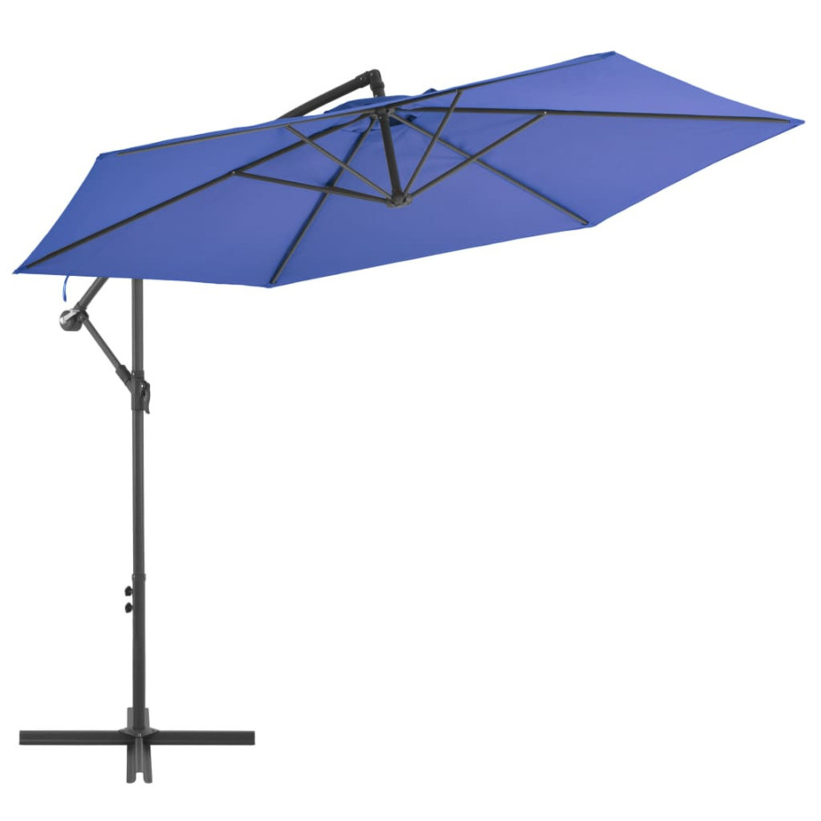 vidaXL Zweefparasol met aluminium paal 300 cm blauw afbeelding 1