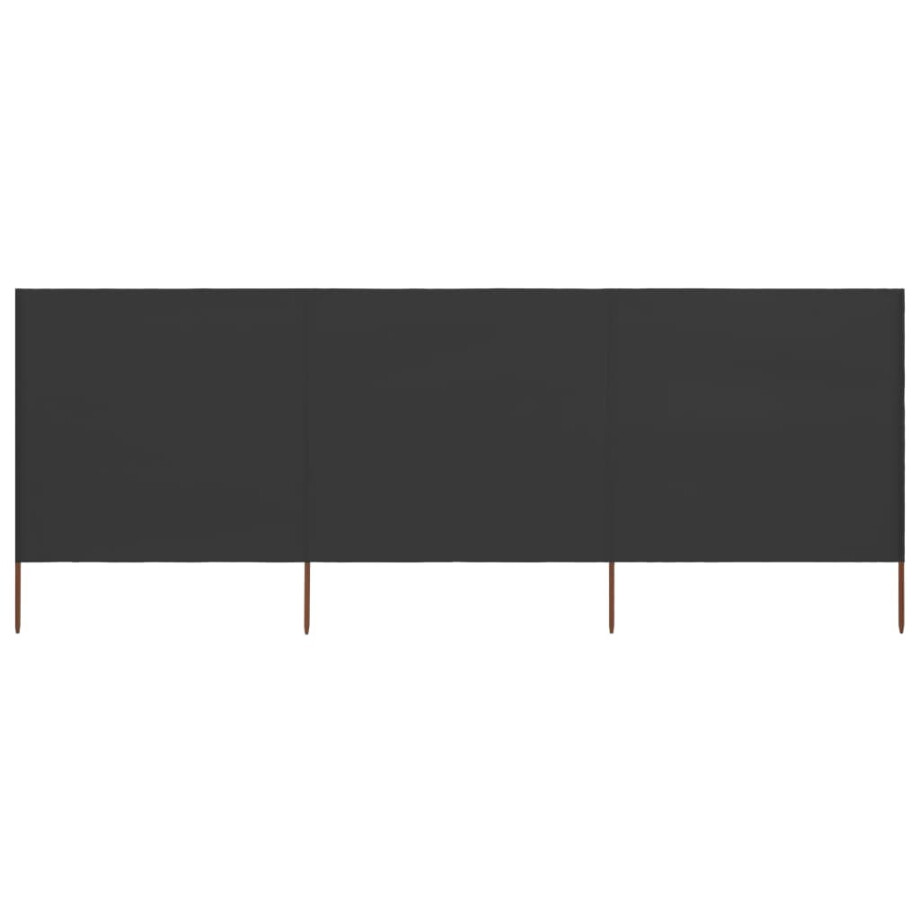 vidaXL Windscherm 3-panelen 400x80 cm stof antraciet afbeelding 1