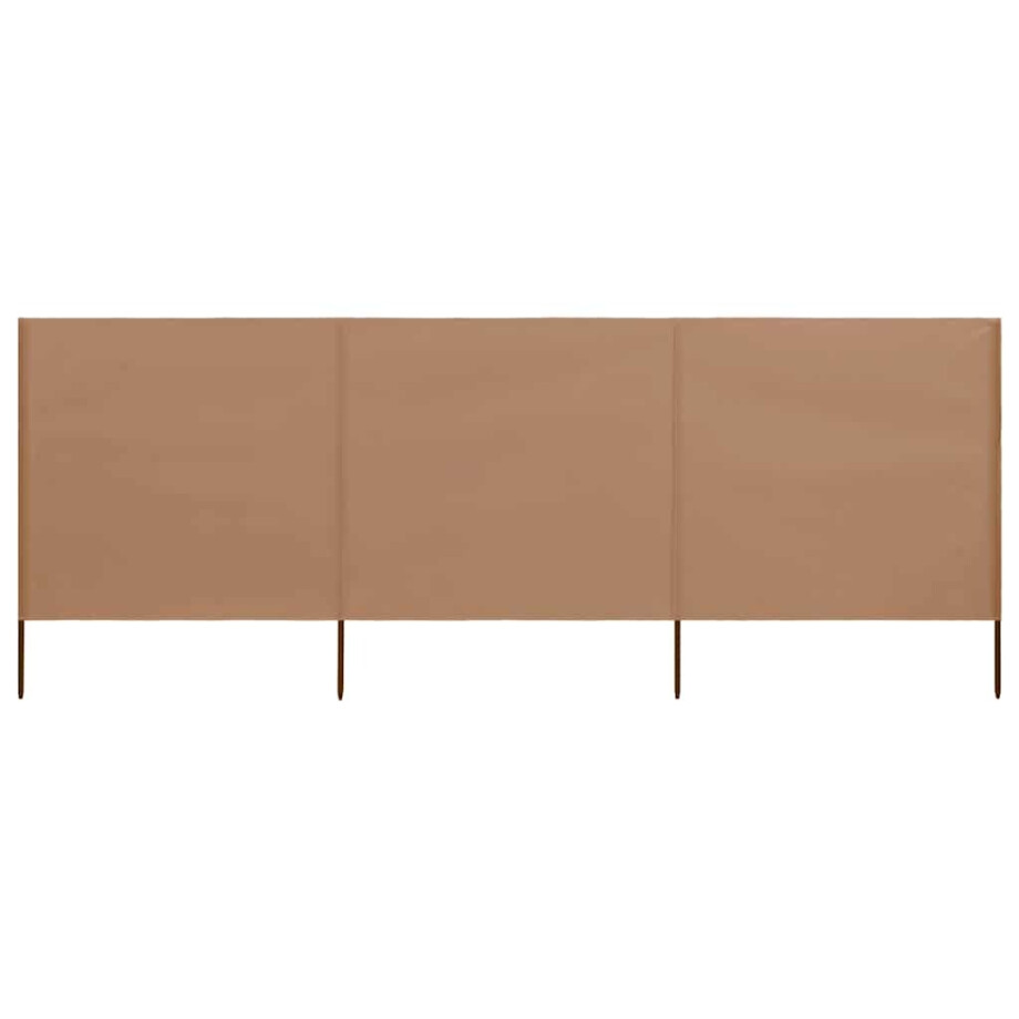 vidaXL Windscherm 3-panelen 400x80 cm stof taupe vidaXL Windscherm 3-panelen 400x80 cm stof taupe afbeelding 1
