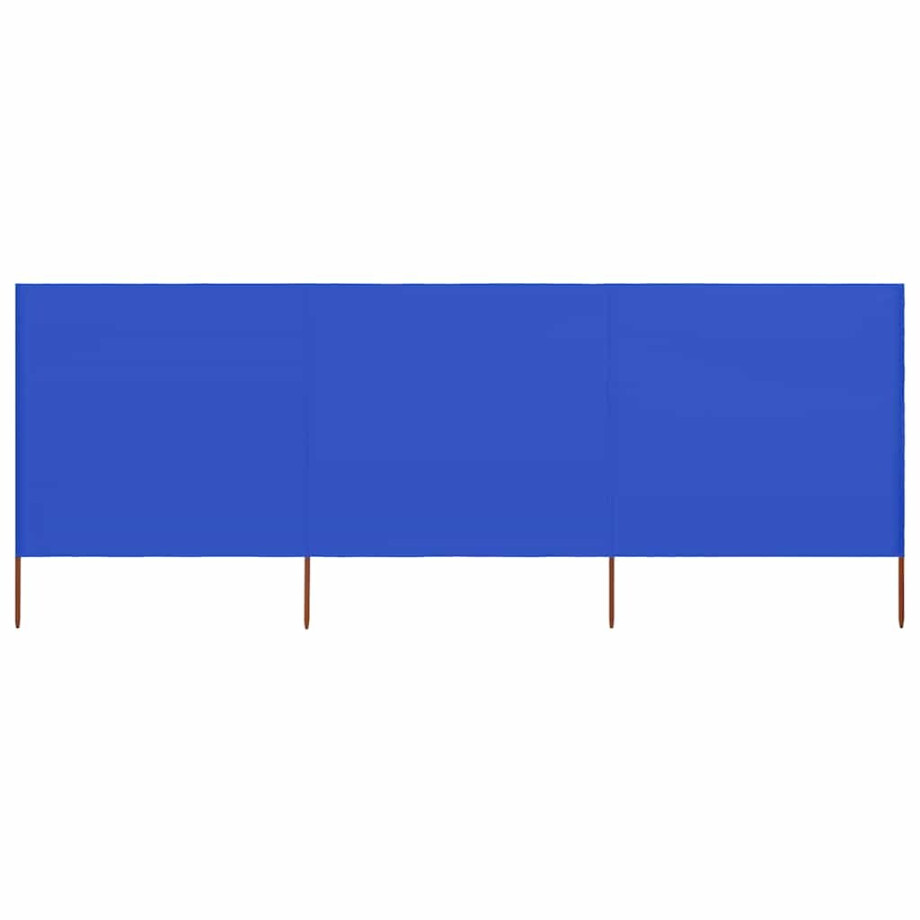 vidaXL Windscherm 3-panelen 400x120 cm stof azuurblauw afbeelding 1
