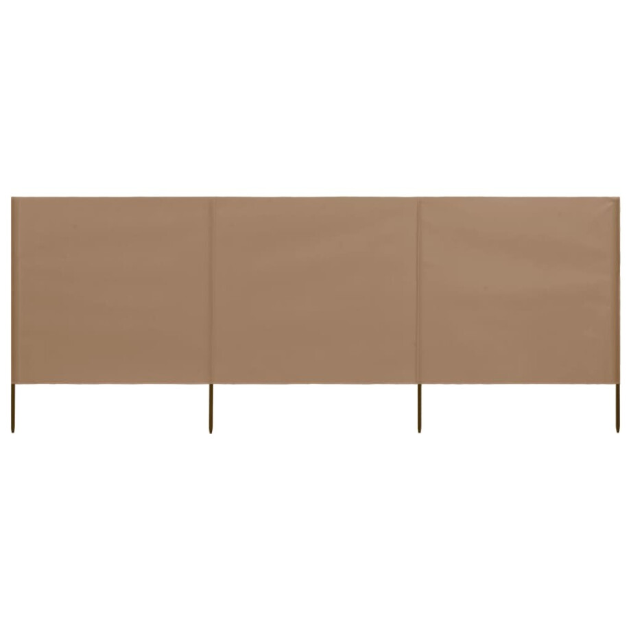 vidaXL Windscherm 3-panelen 400x160 cm stof taupe vidaXL Windscherm 3-panelen 400x160 cm stof taupe afbeelding 1