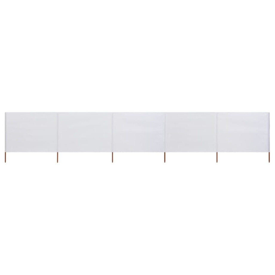 vidaXL Windscherm 5-panelen 600x80 cm stof zandwit afbeelding 1