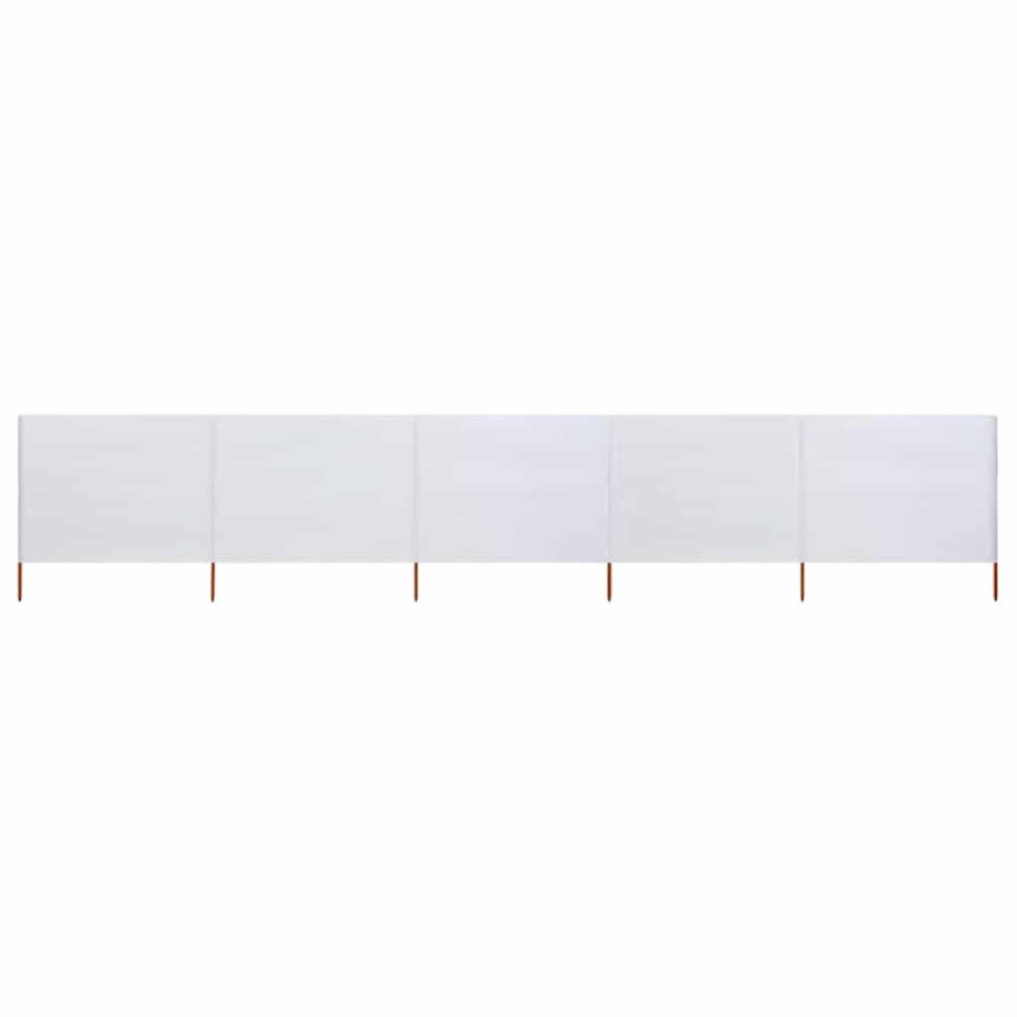 vidaXL Windscherm 5-panelen 600x80 cm stof zandwit vidaXL Windscherm 5-panelen 600x80 cm stof zandwit afbeelding 1