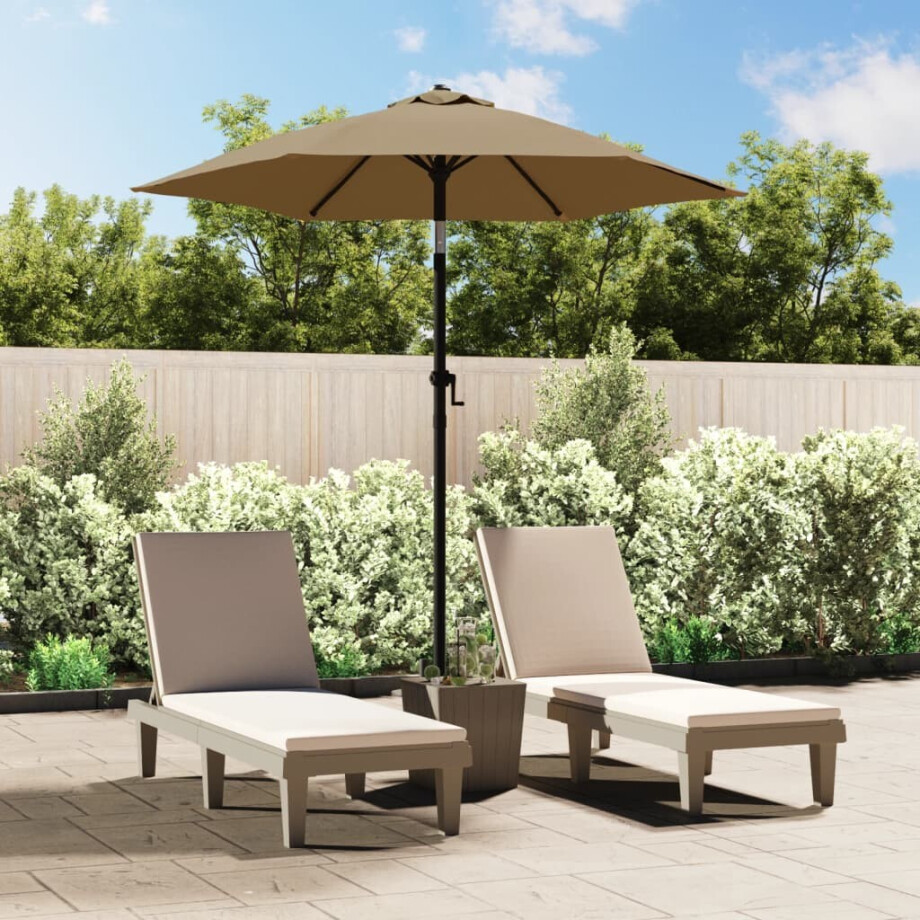 vidaXL Parasol 200x224 cm aluminium taupe afbeelding 1