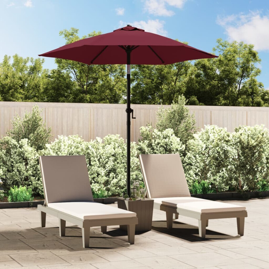 vidaXL Parasol 200x224 cm aluminium bordeauxrood afbeelding 1