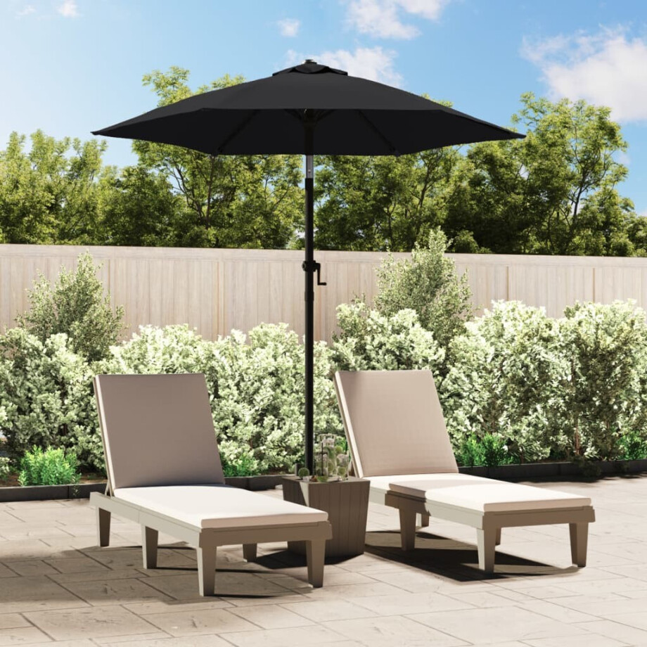vidaXL Parasol 200x224 cm aluminium zwart afbeelding 1