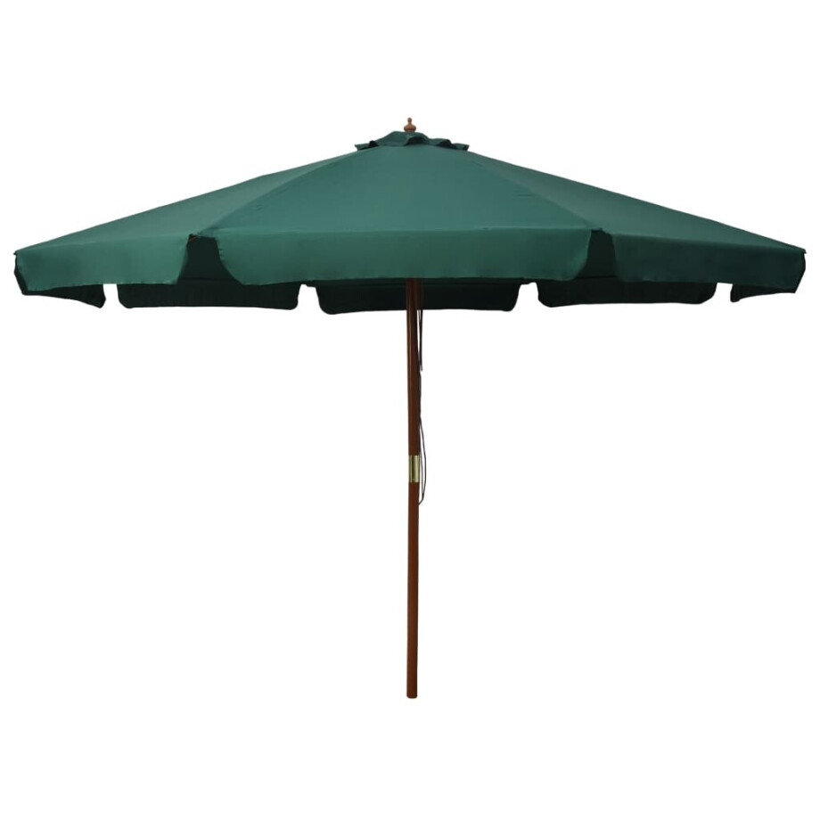vidaXL Parasol met houten paal 330 cm groen vidaXL Parasol met houten paal 330 cm groen afbeelding 1