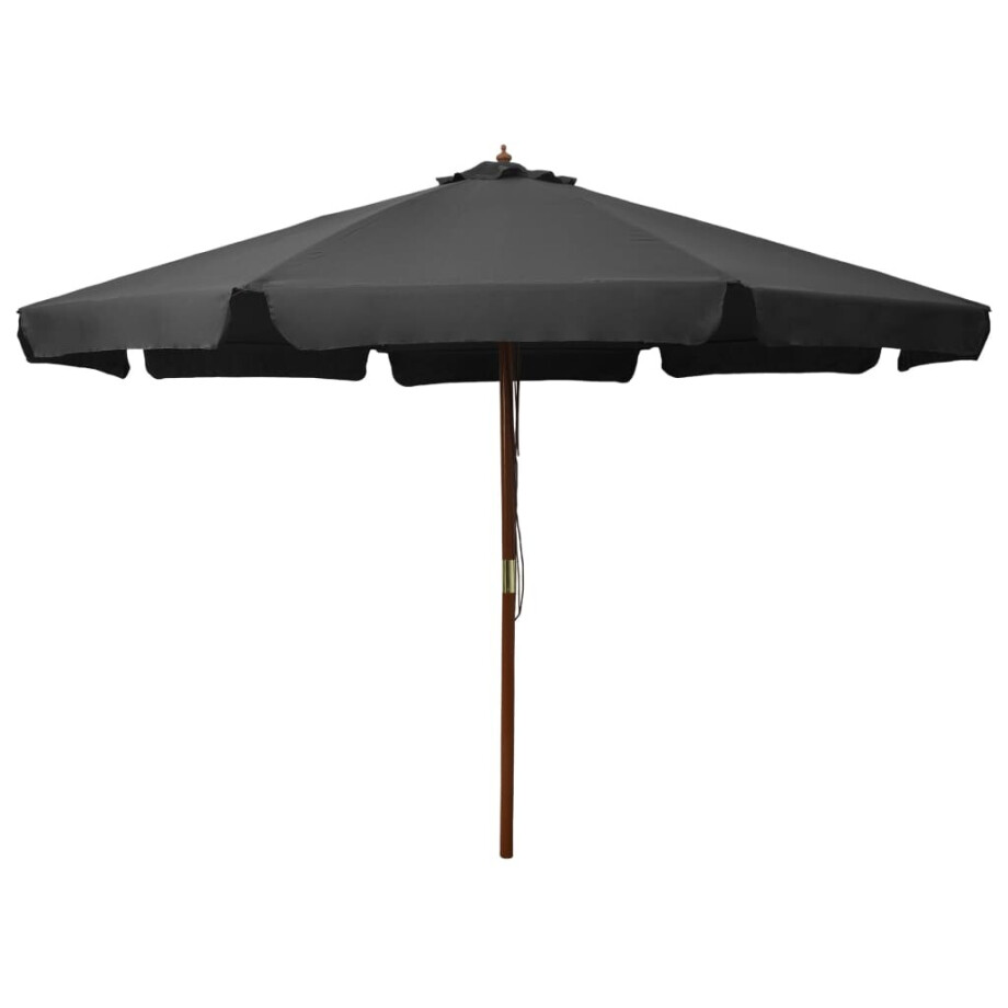 vidaXL Parasol met houten paal 330 cm antraciet vidaXL Parasol met houten paal 330 cm antraciet afbeelding 1