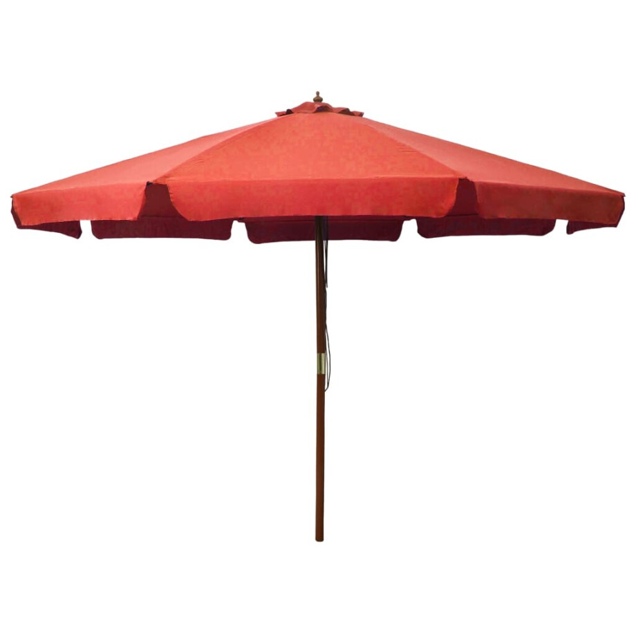 vidaXL Parasol met houten paal 330 cm terracottakleurig vidaXL Parasol met houten paal 330 cm terracottakleurig afbeelding 1