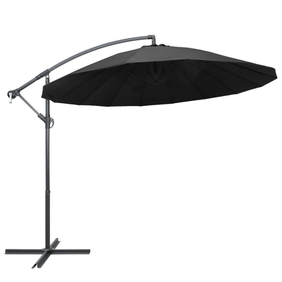 vidaXL Zweefparasol met aluminium paal 3 m antraciet afbeelding 1