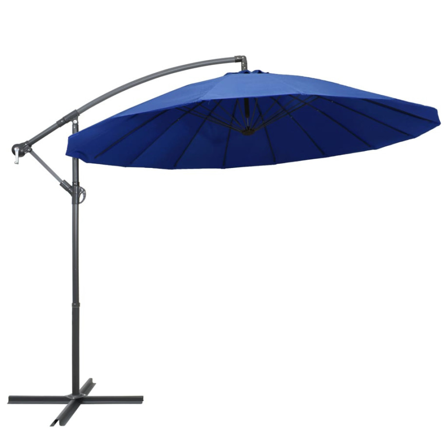 vidaXL Zweefparasol met aluminium paal 3 m blauw afbeelding 1