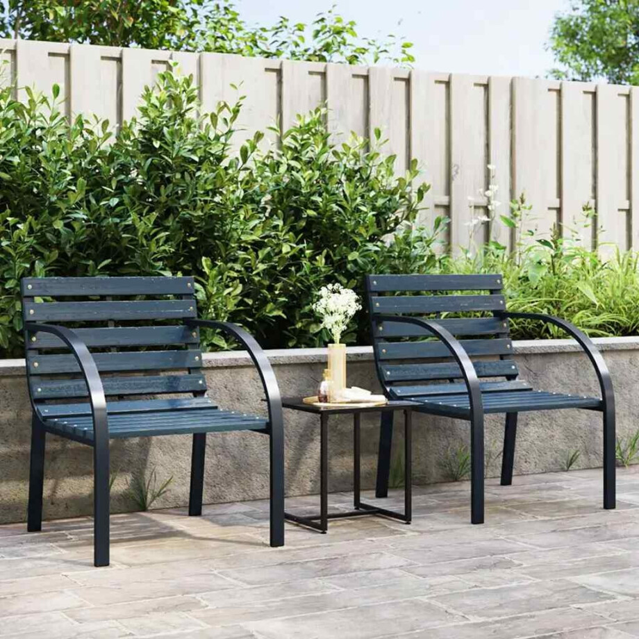 vidaXL Tuinstoelen 2 st hout grijs vidaXL Tuinstoelen 2 st hout grijs afbeelding 1