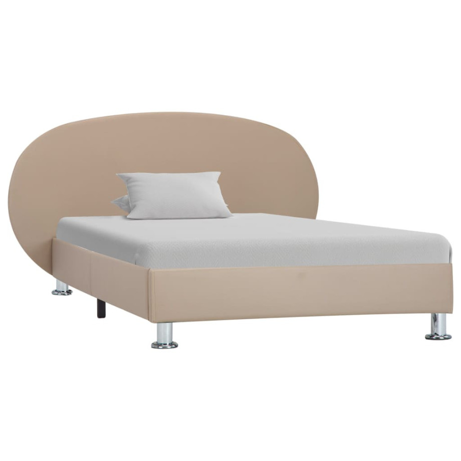 vidaXL Bedframe kunstleer cappuccino 100x200 cm afbeelding 1