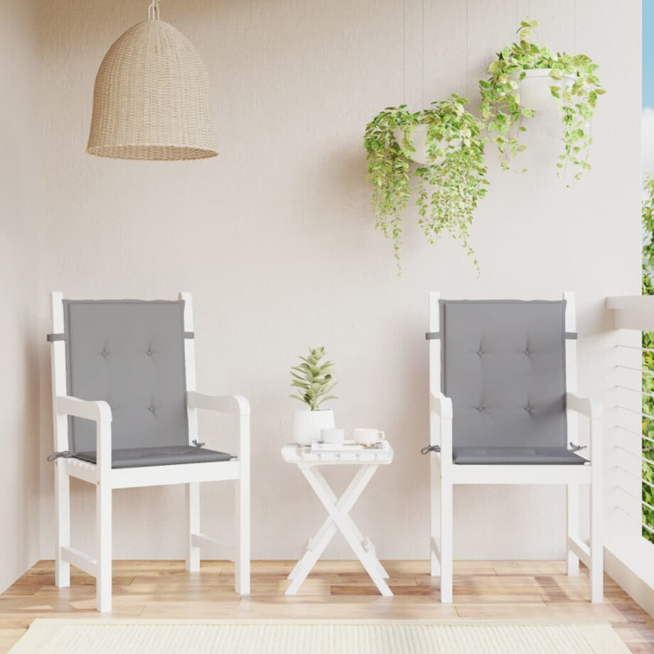 vidaXL Tuinstoelkussen lage rug 2 st oxford stof antraciet vidaXL Tuinstoelkussen lage rug 2 st oxford stof antraciet afbeelding 1