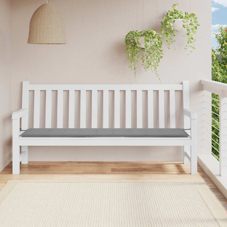 vidaXL Tuinbankkussen 200x50x4 cm oxford stof grijs afbeelding 1