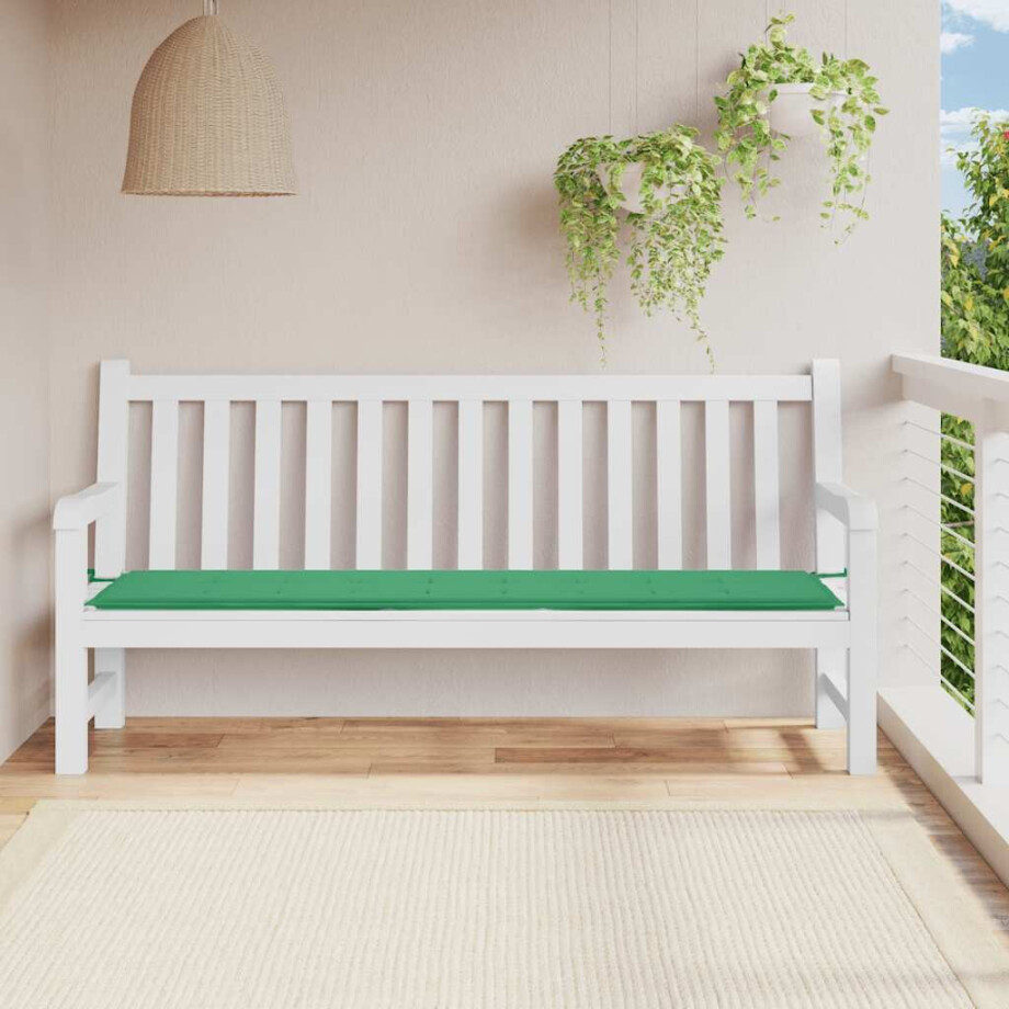 vidaXL Tuinbankkussen 200x50x3 cm oxford stof groen afbeelding 1