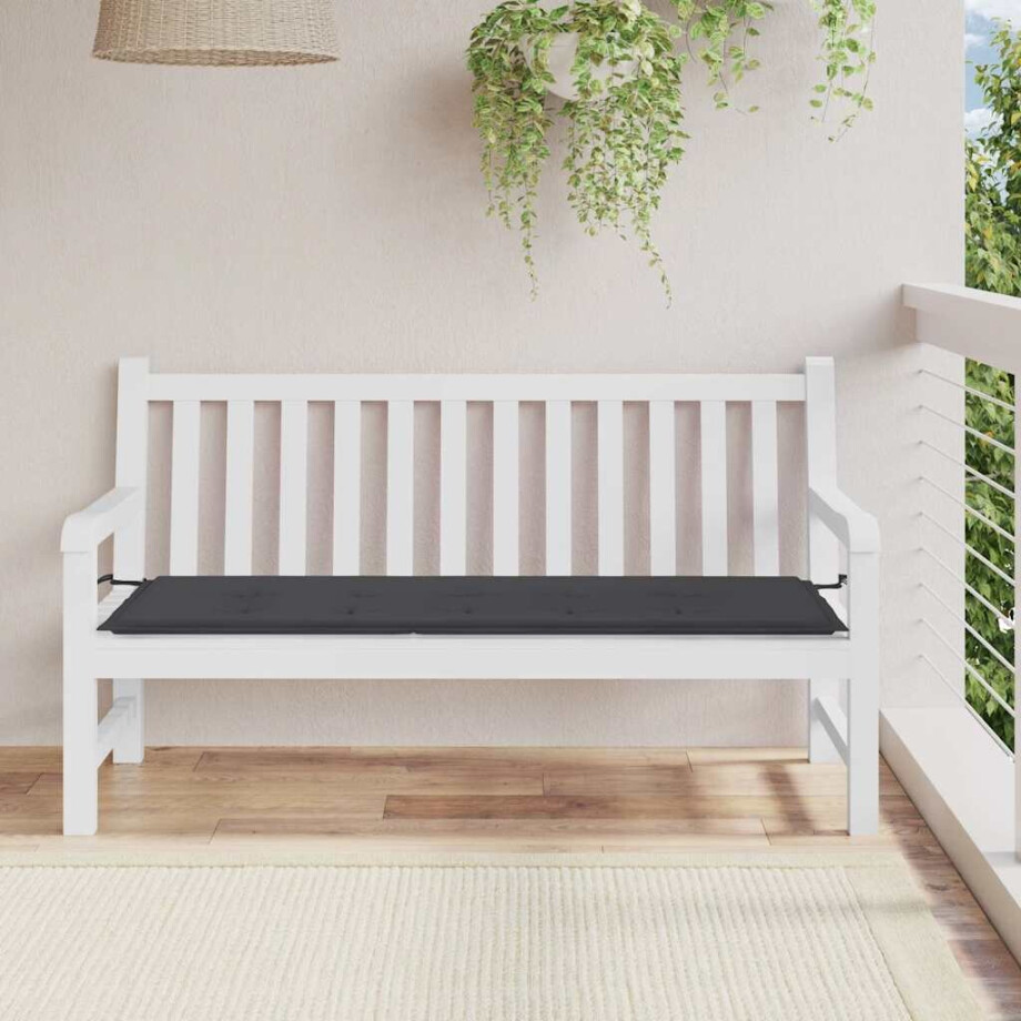 vidaXL Tuinbankkussen 150x50x4 cm oxford stof zwart afbeelding 1