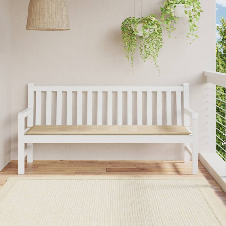 vidaXL Tuinbankkussen 180x50x3 cm oxford stof beige vidaXL Tuinbankkussen 180x50x3 cm oxford stof beige afbeelding 1