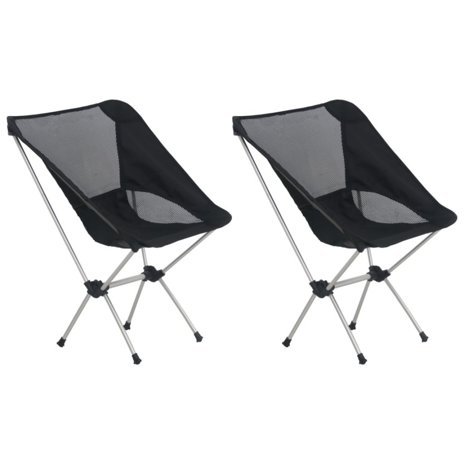 vidaXL Campingstoelen 2 st met draagtas 54x50x65 cm aluminium afbeelding 1