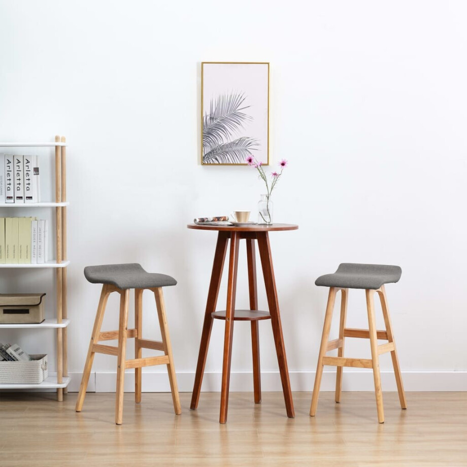 vidaXL Barstoelen 2 st stof donkergrijs vidaXL Barstoelen 2 st stof donkergrijs afbeelding 1