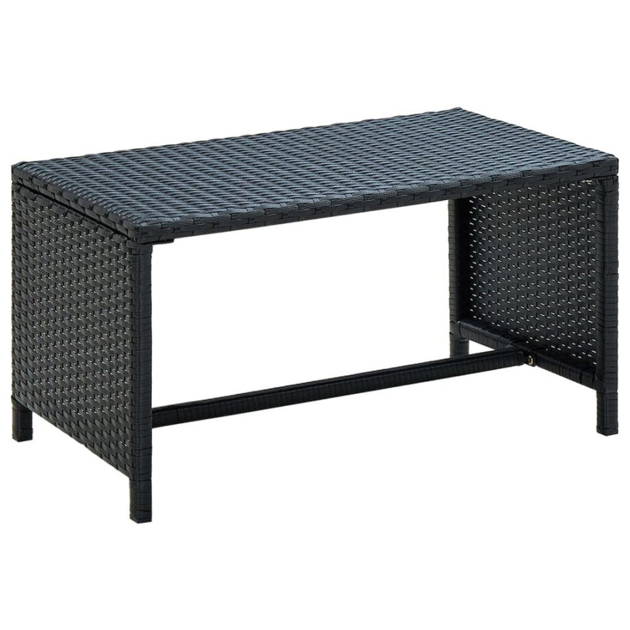 vidaXL Salontafel 70x40x38 cm poly rattan zwart afbeelding 1