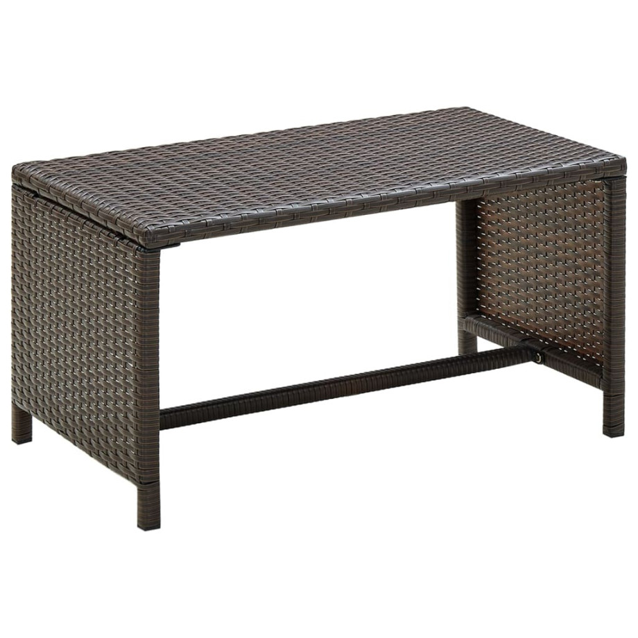 vidaXL Salontafel 70x40x38 cm poly rattan bruin afbeelding 1