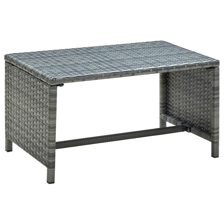 vidaXL Salontafel 70x40x38 cm poly rattan antraciet afbeelding 1