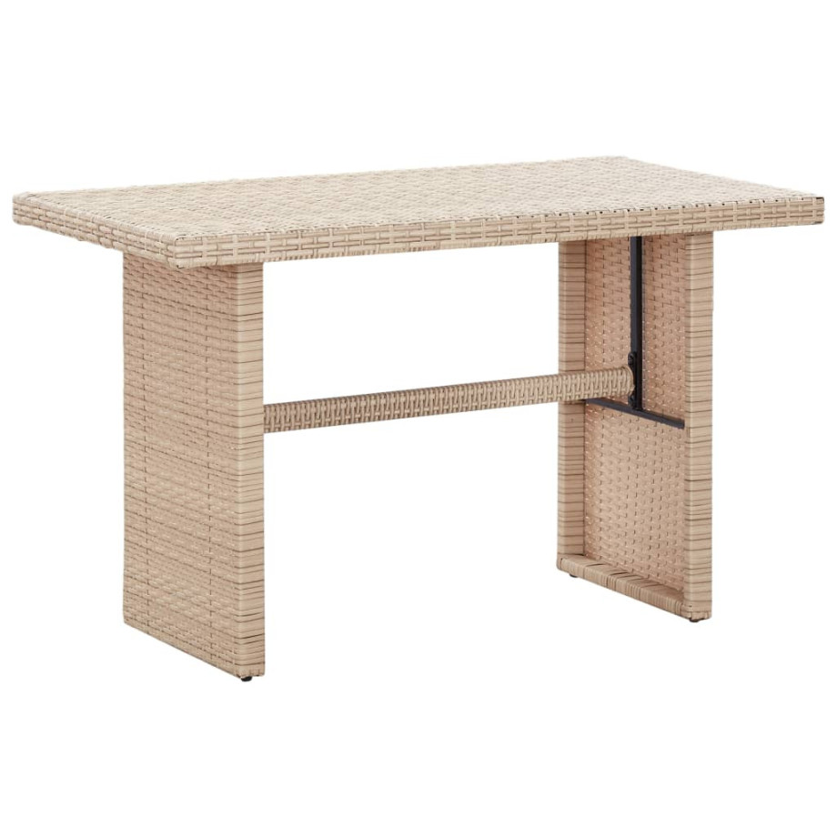 vidaXL Tuintafel 110x60x67 cm poly rattan beige afbeelding 1