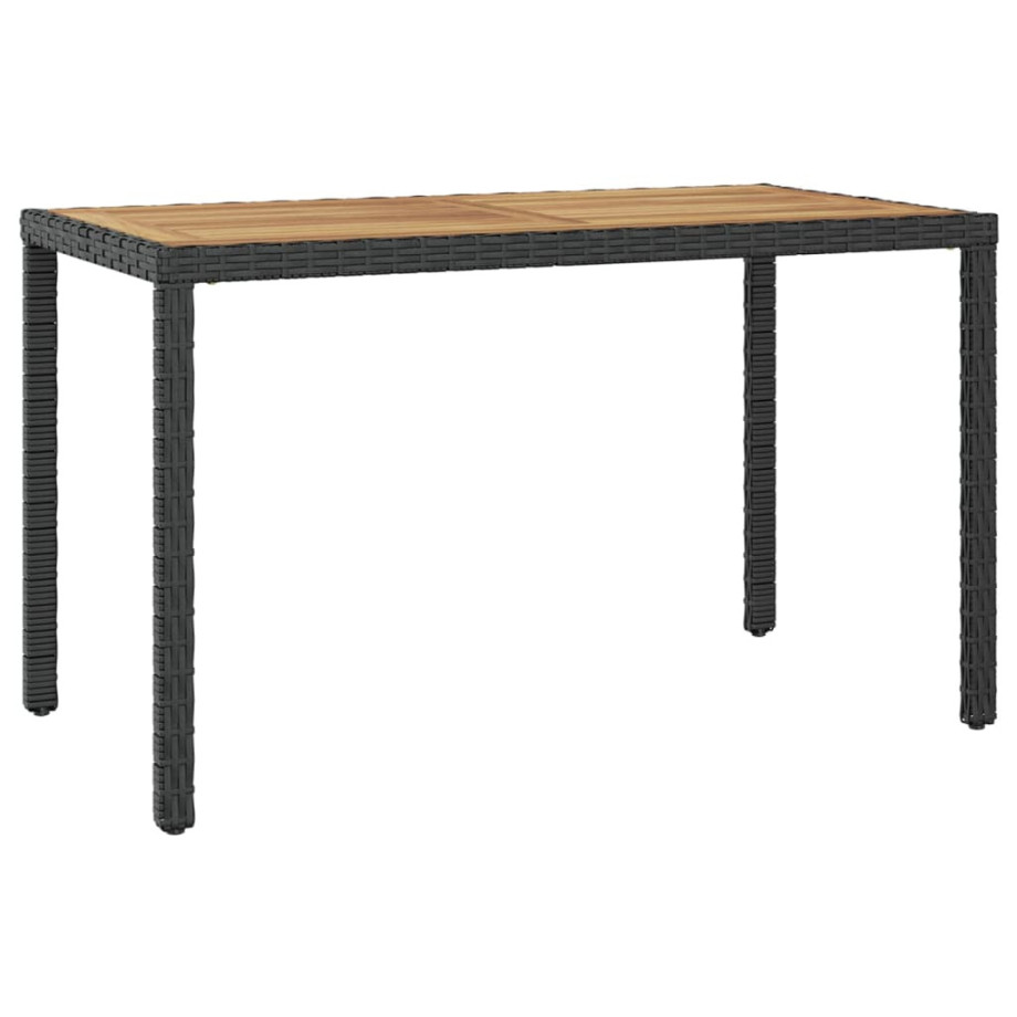 vidaXL Tuintafel 123x60x74 cm massief acaciahout zwart en bruin afbeelding 1