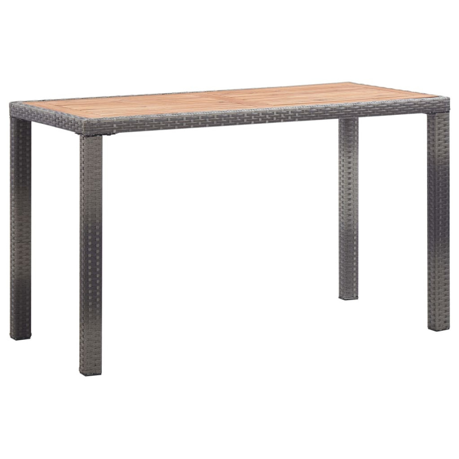 vidaXL Tuintafel 123x60x74 cm massief acaciahout antraciet en bruin afbeelding 1