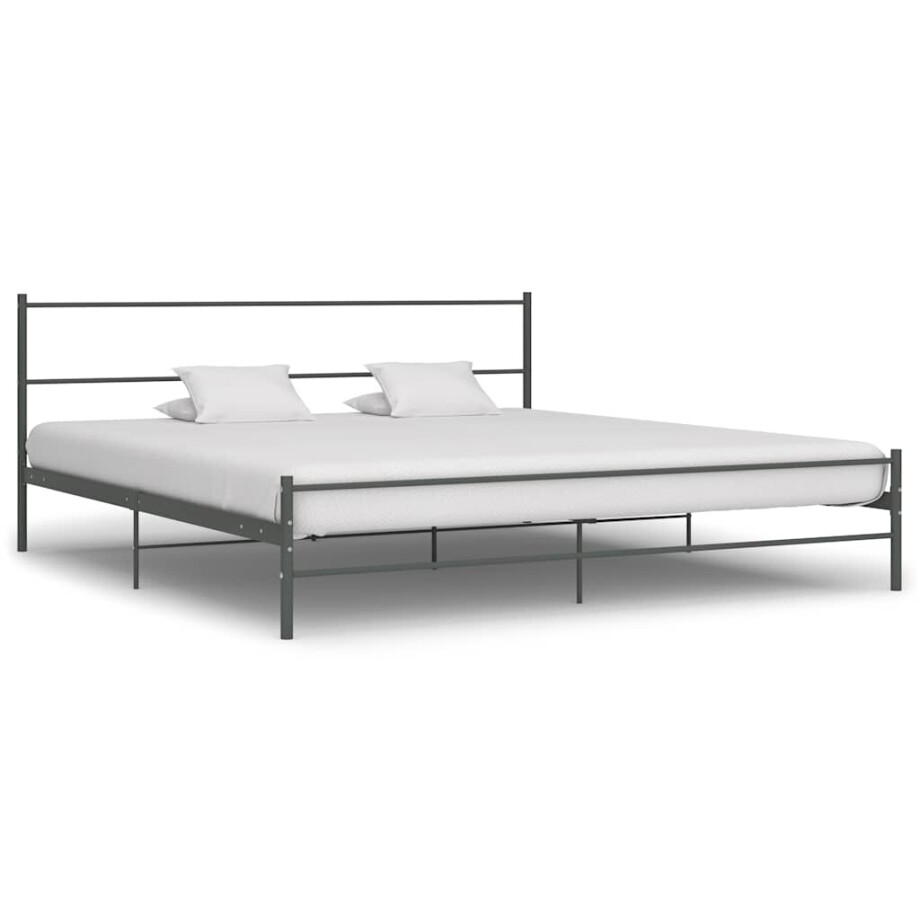 vidaXL Bedframe metaal grijs 180x200 cm afbeelding 1