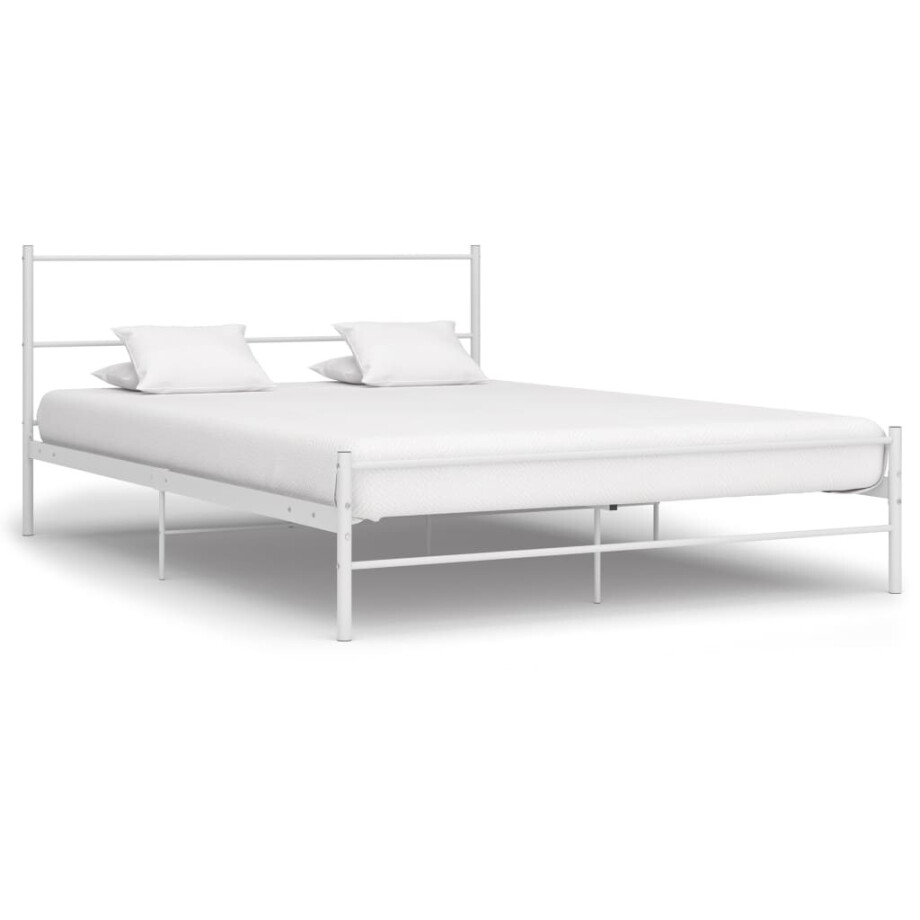 vidaXL Bedframe metaal wit 140x200 cm afbeelding 1