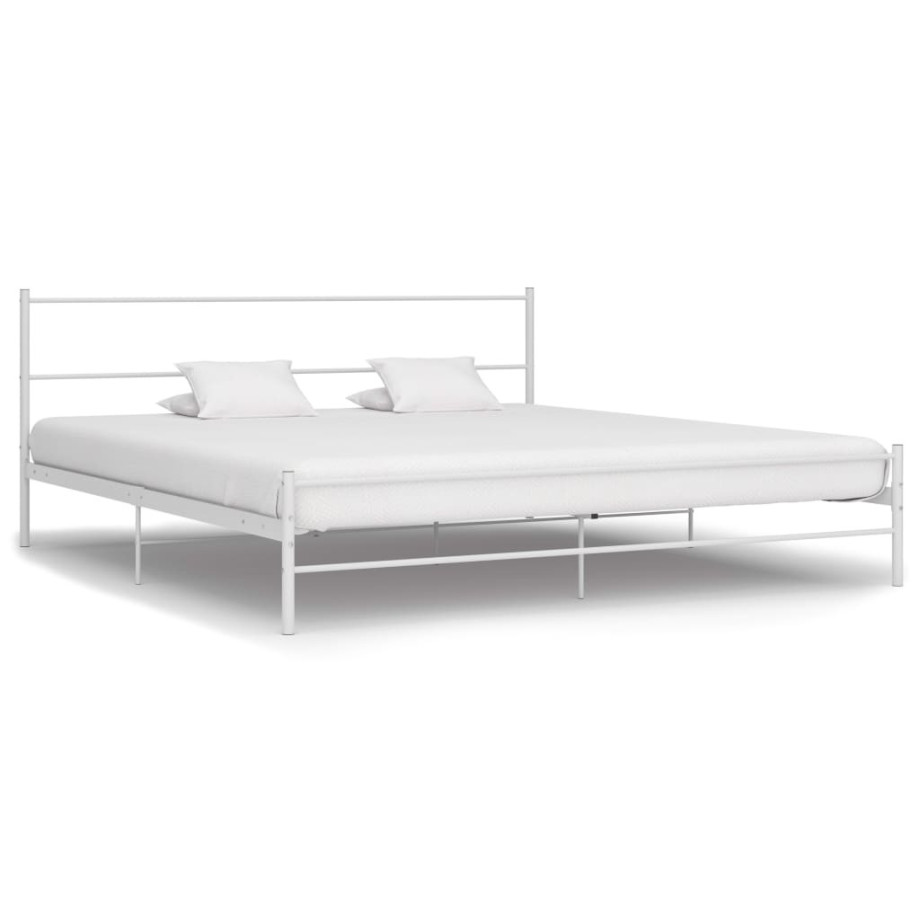 vidaXL Bedframe metaal wit 200x200 cm afbeelding 1