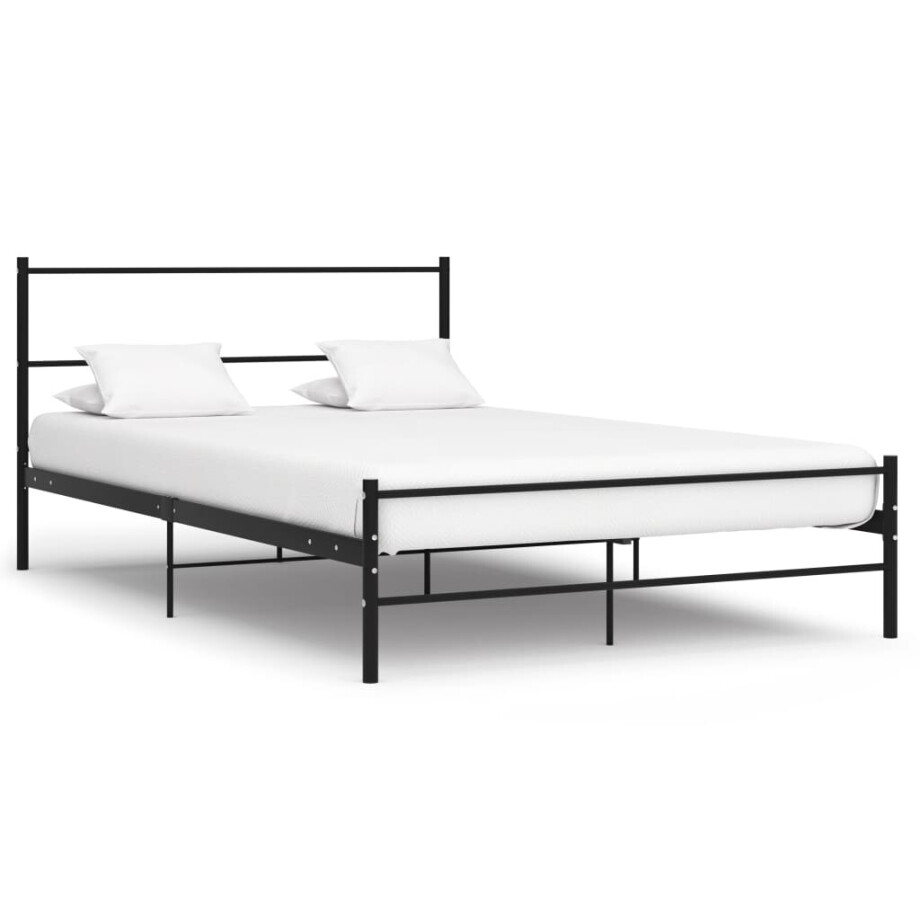 vidaXL Bedframe metaal zwart 160x200 cm afbeelding 1