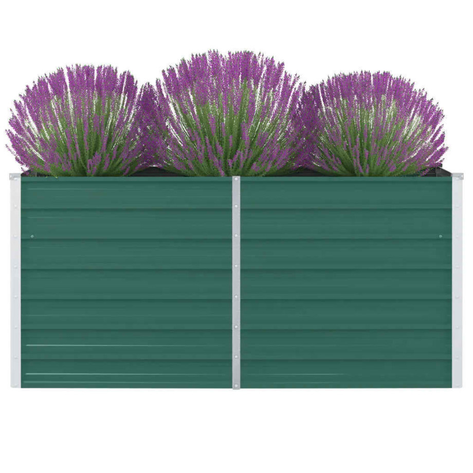 vidaXL Plantenbak verhoogd 160x80x77 cm gegalvaniseerd staal groen afbeelding 1