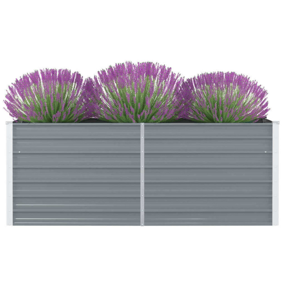 vidaXL Plantenbak verhoogd 160x80x45 cm gegalvaniseerd staal grijs afbeelding 1