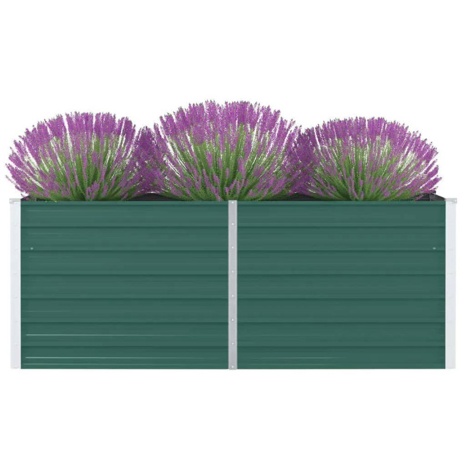 vidaXL Plantenbak verhoogd 160x80x45 cm gegalvaniseerd staal groen afbeelding 1