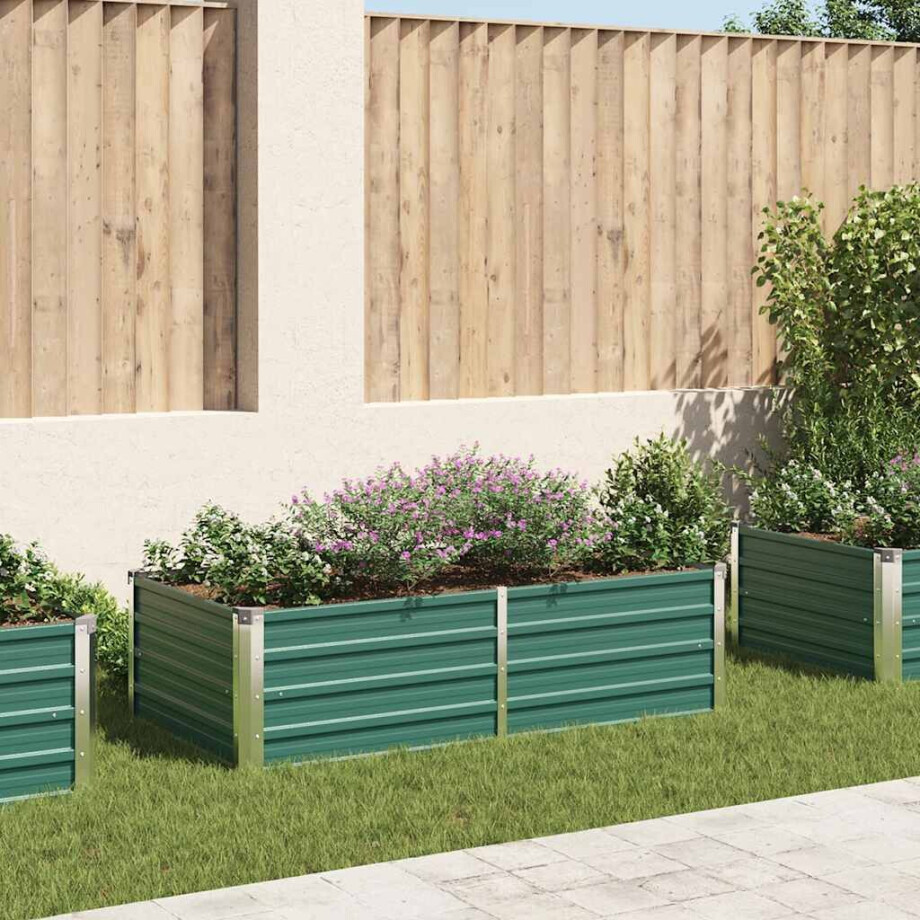 vidaXL Plantenbak verhoogd 160x80x45 cm gegalvaniseerd staal groen afbeelding 1