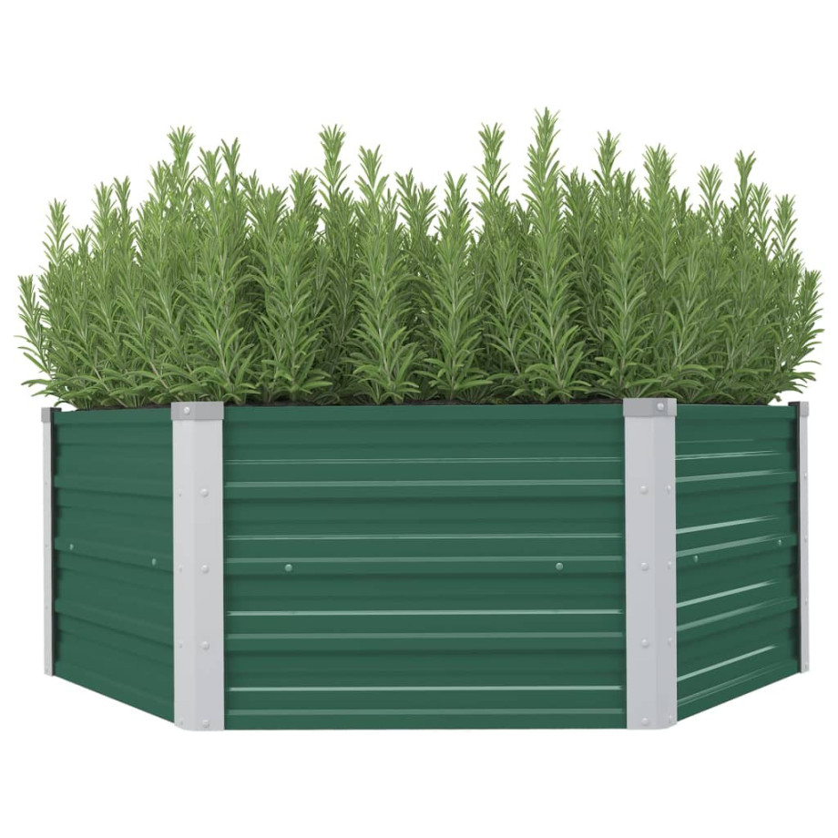 vidaXL Plantenbak verhoogd 129x129x46 cm gegalvaniseerd staal groen afbeelding 1