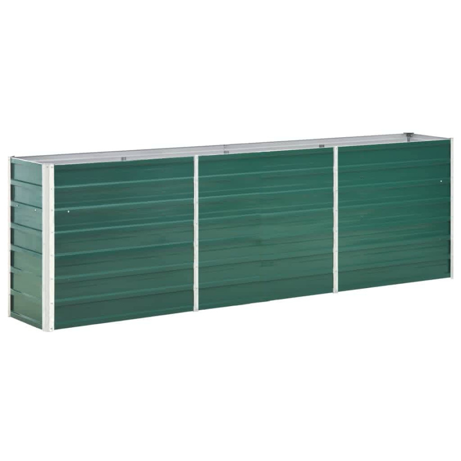 vidaXL Plantenbak verhoogd 240x40x77 cm gegalvaniseerd staal groen afbeelding 1