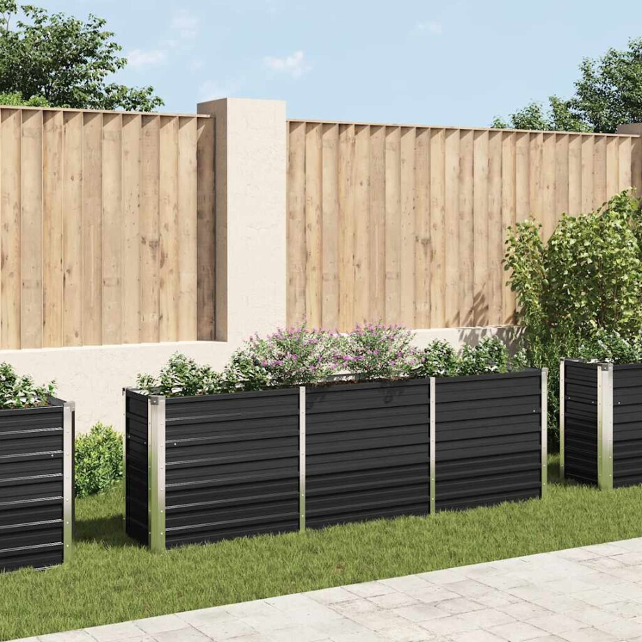 vidaXL Plantenbak verhoogd 240x40x77 cm gegalvaniseerd staal antraciet vidaXL Plantenbak verhoogd 240x40x77 cm gegalvaniseerd staal antraciet afbeelding 1