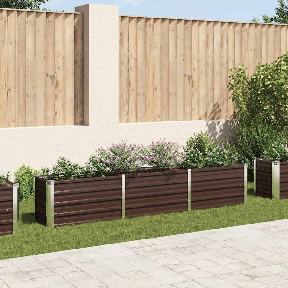 vidaXL Plantenbak verhoogd 240x40x45 cm gegalvaniseerd staal bruin vidaXL Plantenbak verhoogd 240x40x45 cm gegalvaniseerd staal bruin afbeelding 1