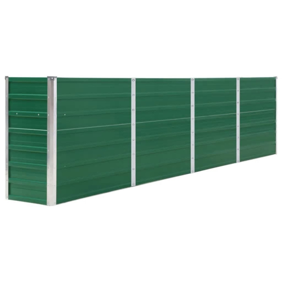 vidaXL Plantenbak verhoogd 320x40x77 cm gegalvaniseerd staal groen afbeelding 1