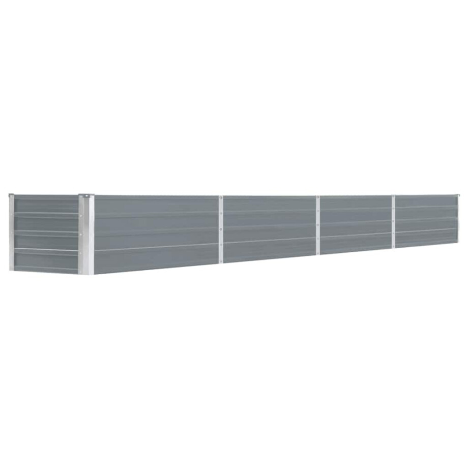 vidaXL Plantenbak verhoogd 320x40x45 cm gegalvaniseerd staal grijs afbeelding 1