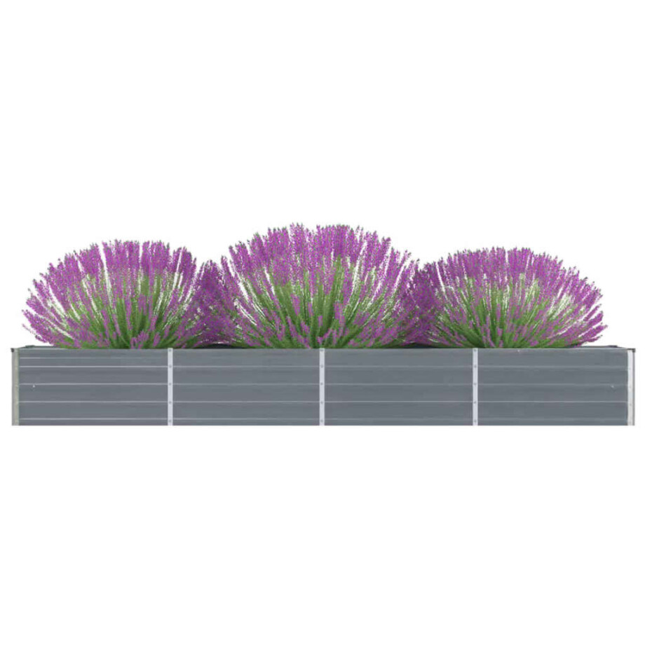 vidaXL Plantenbak verhoogd 320x40x45 cm gegalvaniseerd staal grijs afbeelding 1