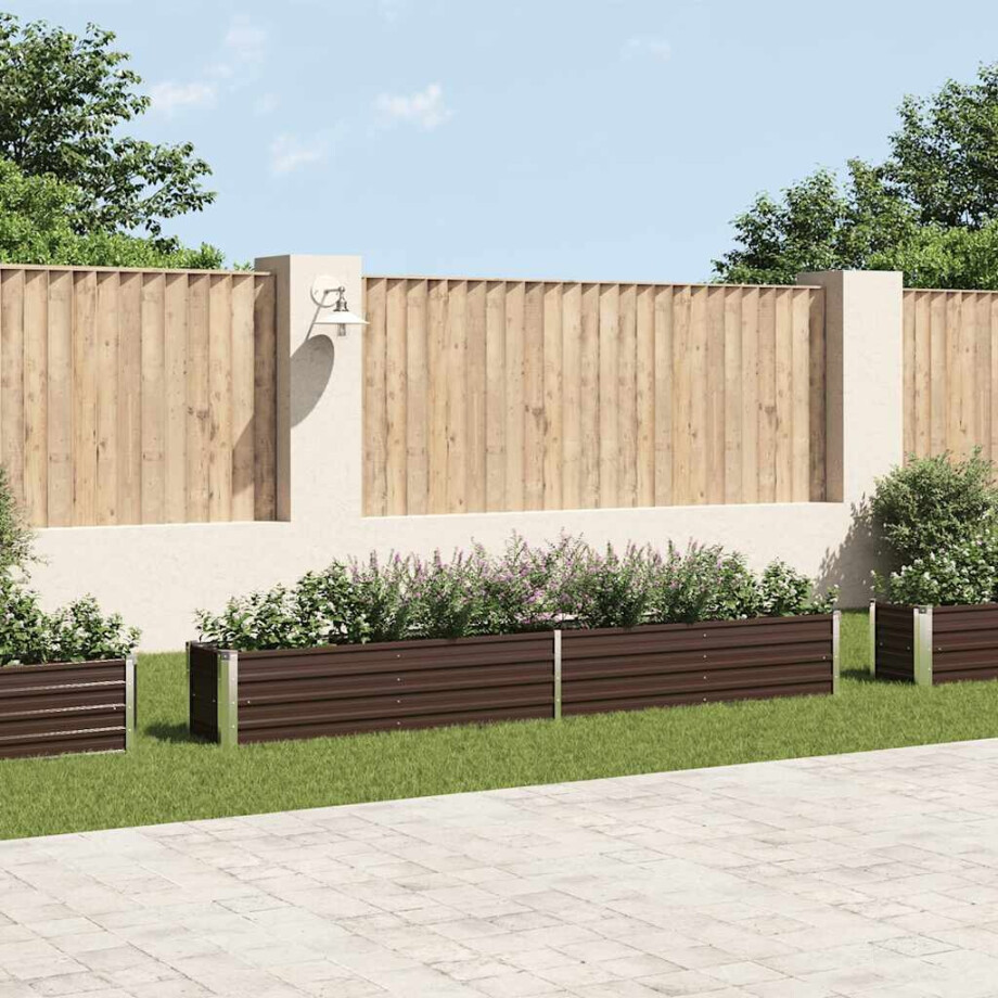 vidaXL Plantenbak verhoogd 320x40x45 cm gegalvaniseerd staal bruin vidaXL Plantenbak verhoogd 320x40x45 cm gegalvaniseerd staal bruin afbeelding 1