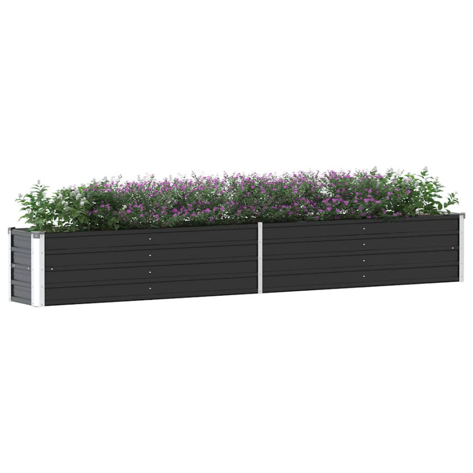 vidaXL Plantenbak verhoogd 320x40x45 cm gegalvaniseerd staal antraciet afbeelding 1